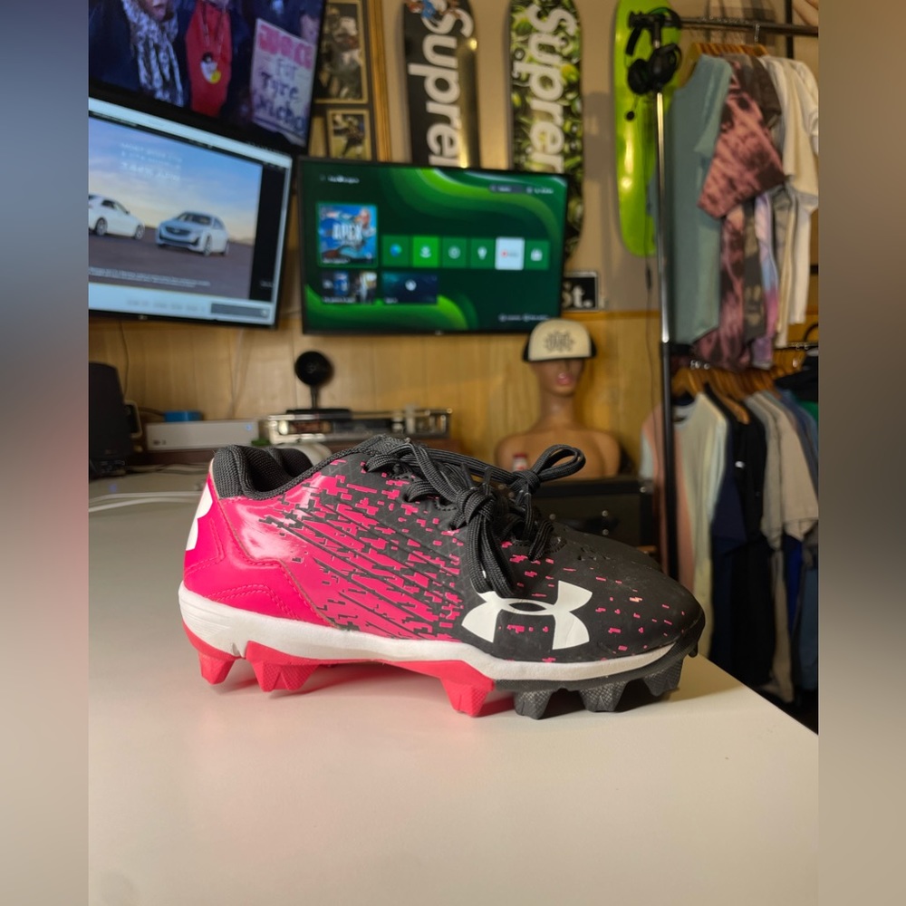 Under Armour Girls Leadoff RM 1278754-064 Black Baseball Cleats Shoes Size 13